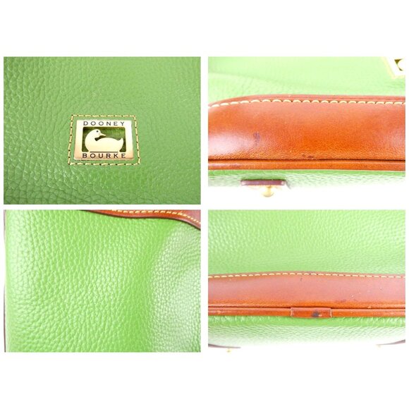 Dooney & Bourke Green Brown Leather Drawstring Bag - Picture 12 of 13